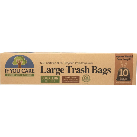 IF YOU CARE: 30 Gallon Recycled Large Trash Bags 10 bg (Pack of 4) - Home Products > Cleaning Supplies > TRASH BAGS - IF YOU CARE