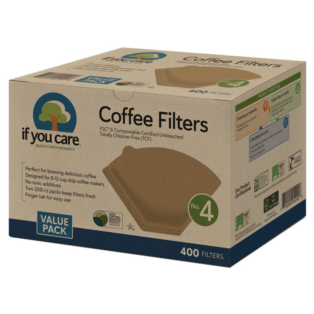 If You Care #4 Unbleached Coffee Filter (400 ct.) - Coffee Tea & Cocoa - If You