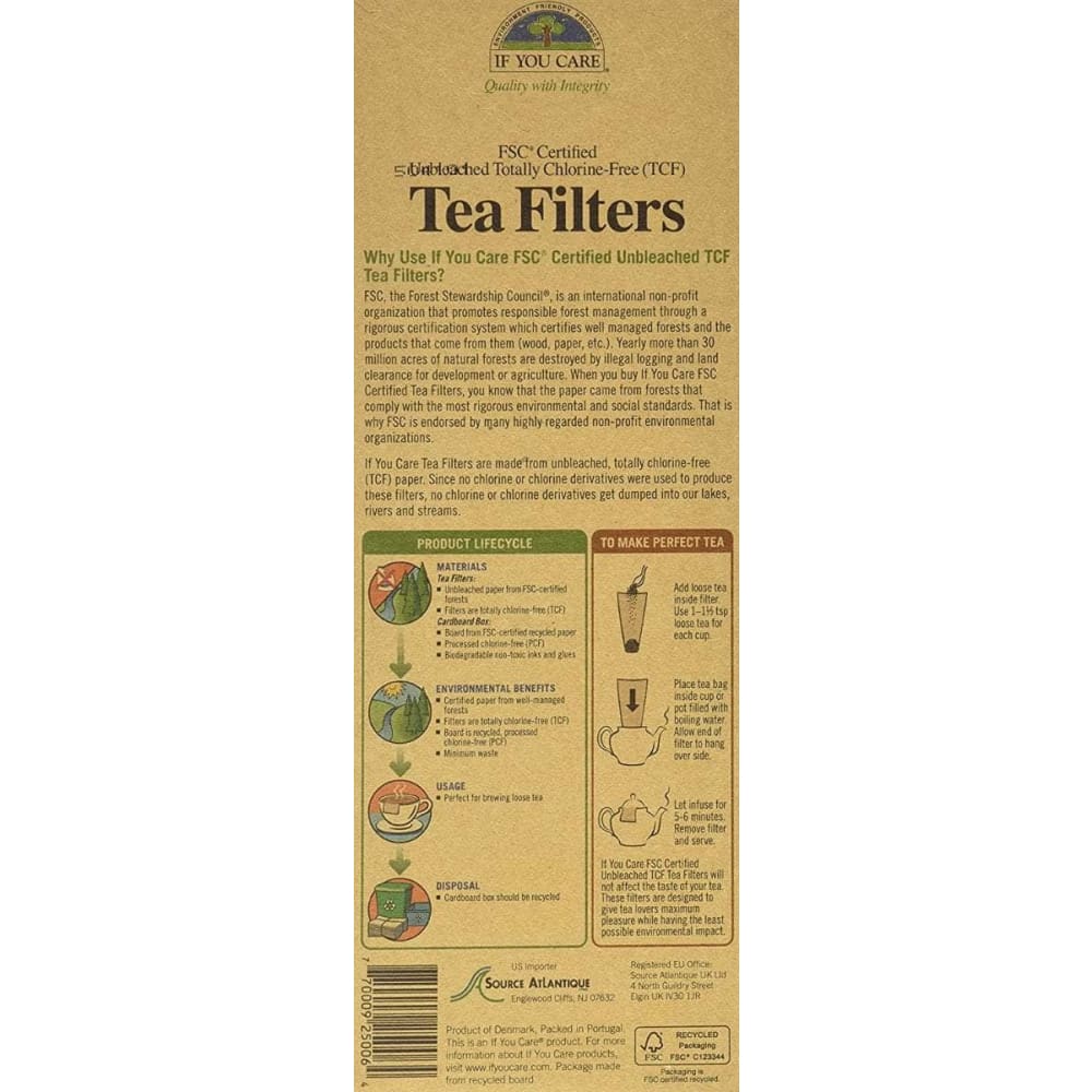 IF YOU CARE If You Care Tea Filter Unbleach Tall, 50 Pc