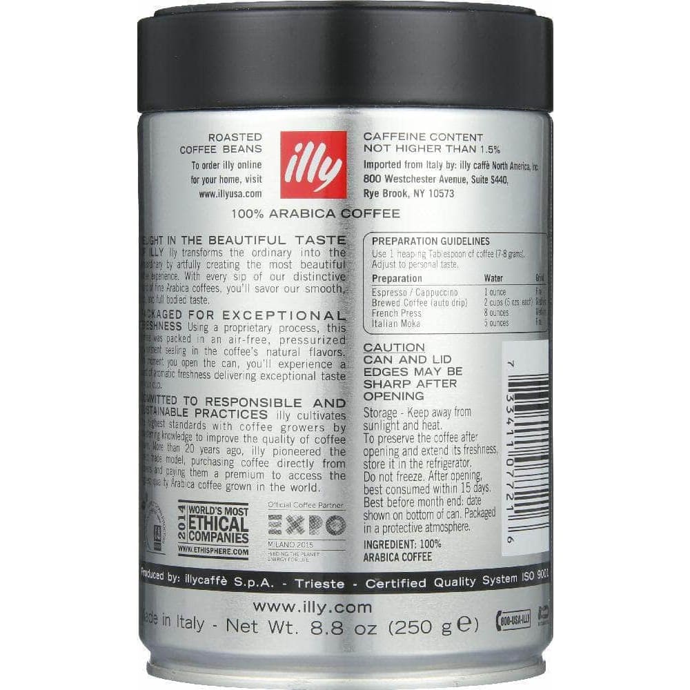 Illy Illycaffe Whole Bean Dark Roast Coffee, 8.8 oz
