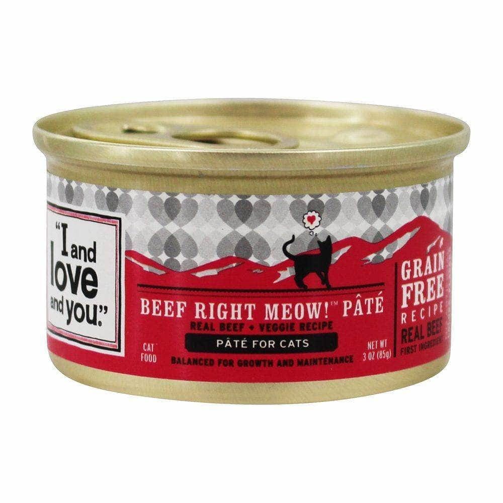I And Love And You I&Love&You Cat Food Beef Right Meow in Can, 3 oz