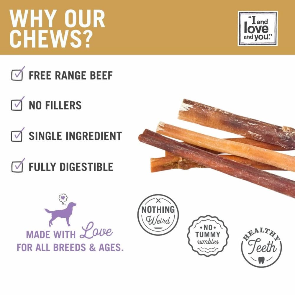 I And Love And You I&Love&You Free Ranger Beef Bully Stix Dog Chews, 3.5 oz