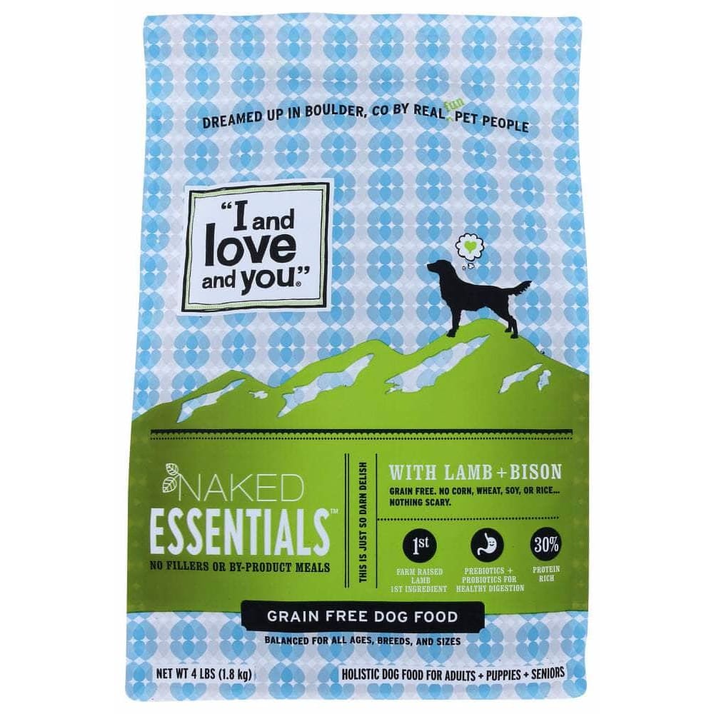 I And Love And You I&Love&You Naked Essentials Kibble Lamb & Bison Dog Food, 4 lb