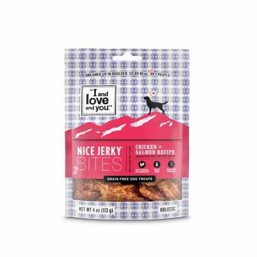 I And Love And You I&Love&You Nice Jerky Bites Dog Treats Chicken and Salmon, 4 oz