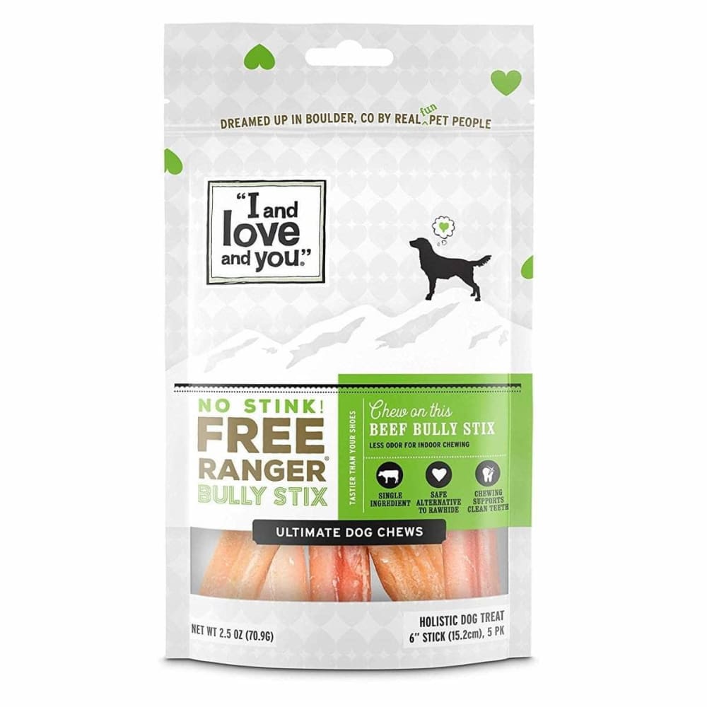 I And Love And You I&Love&You No Stink Free Ranger Beef Bully Stix Dog Chews, 2.5 oz