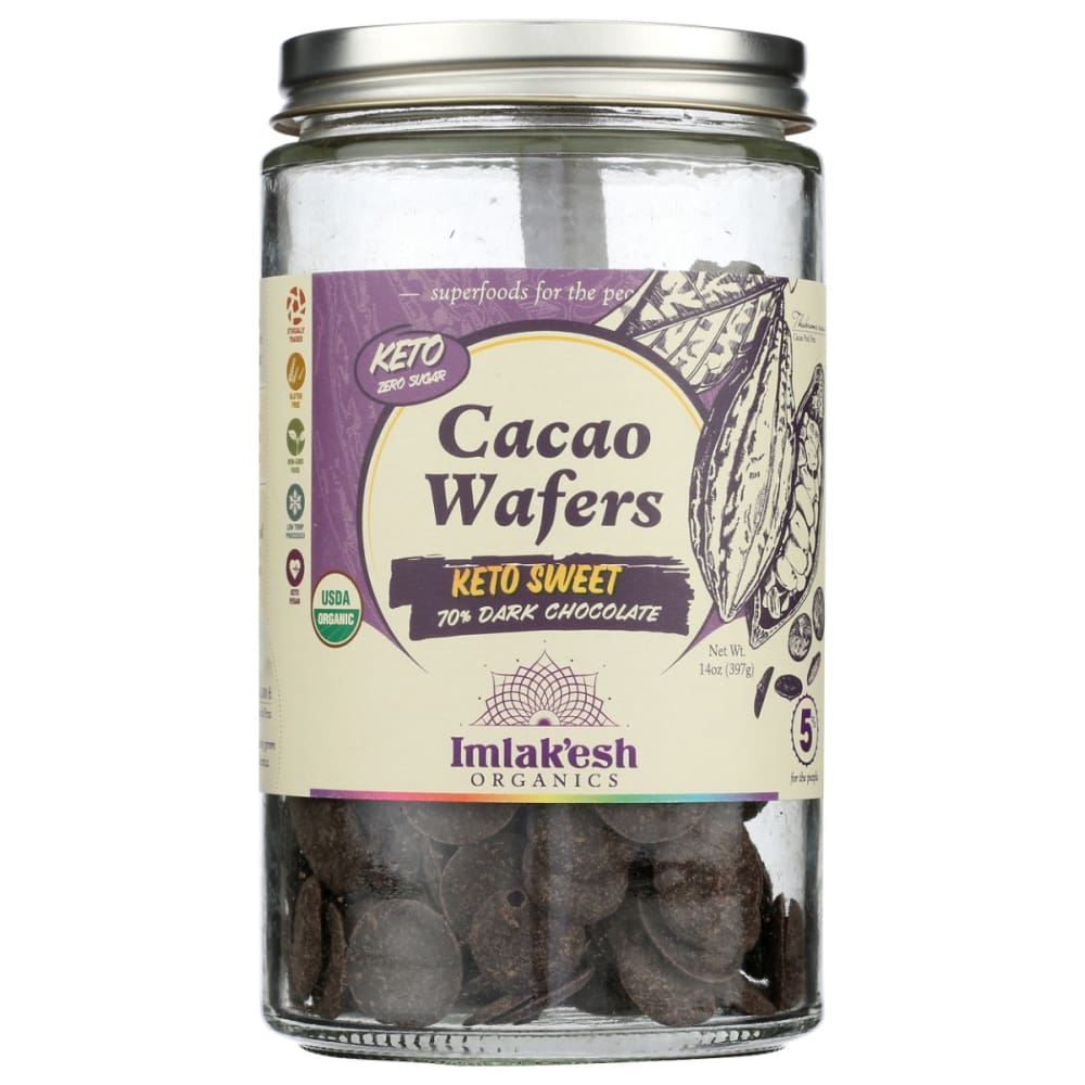 IMLAKESH ORGANICS: Cacao Wafers (Keto Sweet) 14 OZ - Grocery > Chocolate Desserts and Sweets > Pastries - IMLAKESH ORGANICS