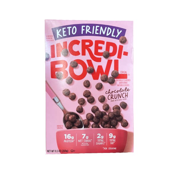 Incredi-Bowl Incredi-Bowl™ Chocolate Crunch, Keto Friendly Cereal, High Protein Breakfast Cereal, Gluten Free, Grain Free Cereal, 9 ounces