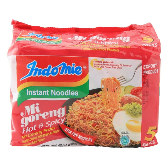 INDOMIE: Hot & Spicy Fried Noodles 14.1 OZ (Pack of 4) - Grocery > Soups & Stocks - INDOMIE