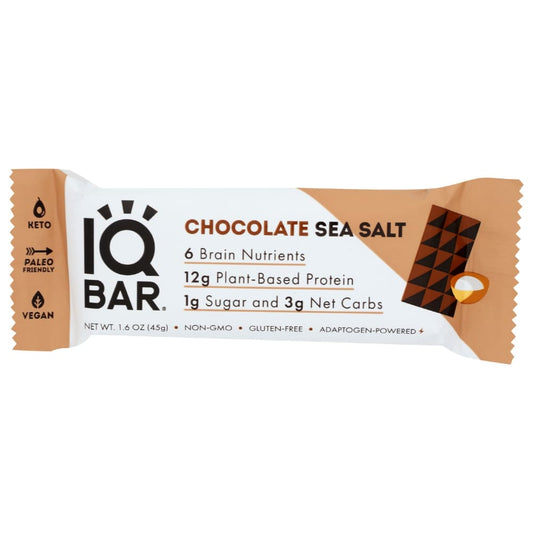 IQ BAR: Chocolate Sea Salt Bar 1.6 oz (Pack of 6) - Grocery > Nutritional Bars Drinks and Shakes - IQ BAR