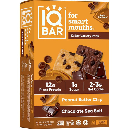 IQBAR Protein Bar Variety Pack (12 pk.) - Clean Eating - ShelHealth