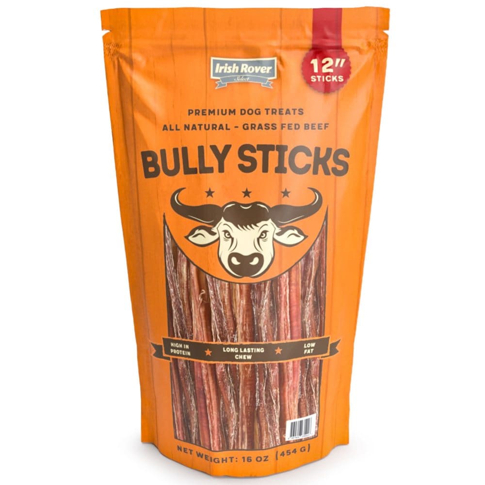 Irish Rover Beef Bully Sticks 12 Inch (16 oz.) - Dog Food & Treats - Irish