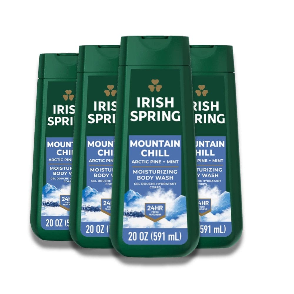 Irish Spring - Mountain Chill Body Wash for Men - 20 Oz - 4 pack - Body Wash - Irish Spring
