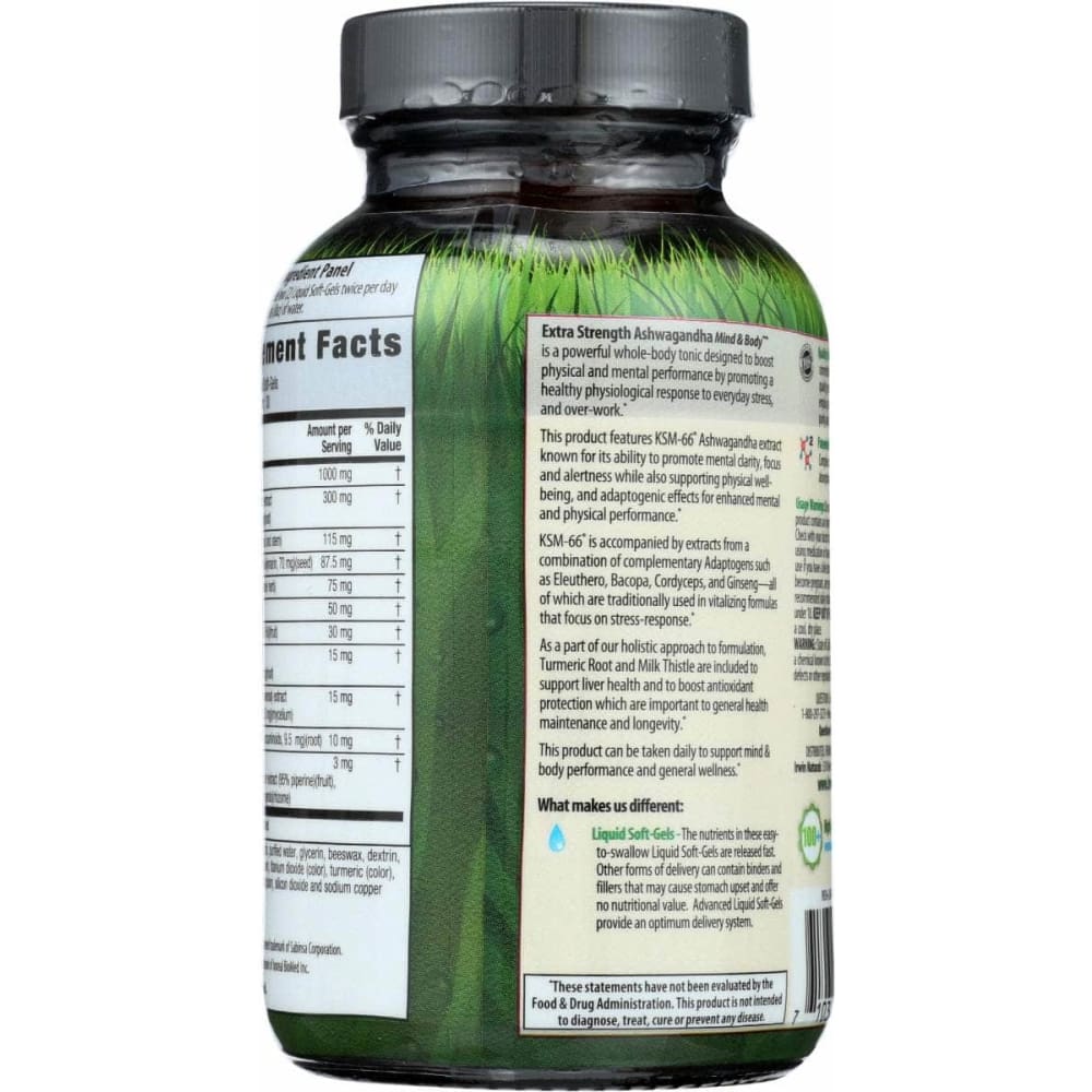 IRWIN NATURALS Vitamins & Supplements > Vitamins & Minerals IRWIN NATURALS: Ashwagandha Extra Strengt, 60 sg