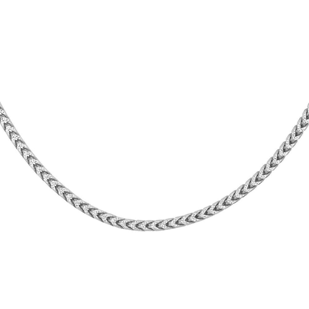 Italian Sterling Silver Diamond-Cut Franco Chain Necklace 24 - Gifts Under $100 - ShelHealth