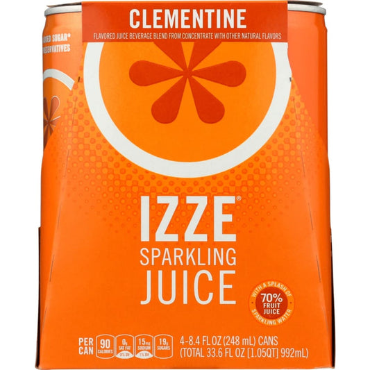 IZZE BEVERAGE: Juice 4Pk Sparkling Clementine 33.6 FO (Pack of 5) - Grocery > Beverages > Juices - IZZE BEVERAGE