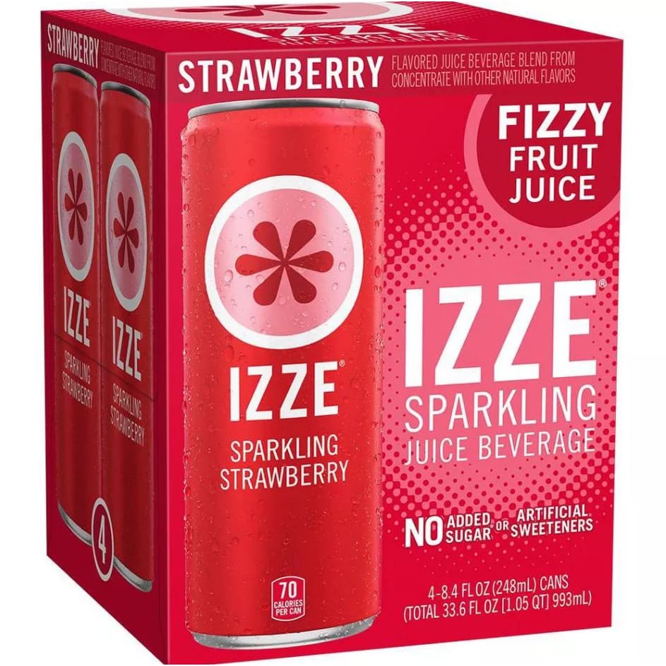 IZZE BEVERAGE Strawberry Sparkling Juice, 33.6 fo (Pack of 5) ShelHealth