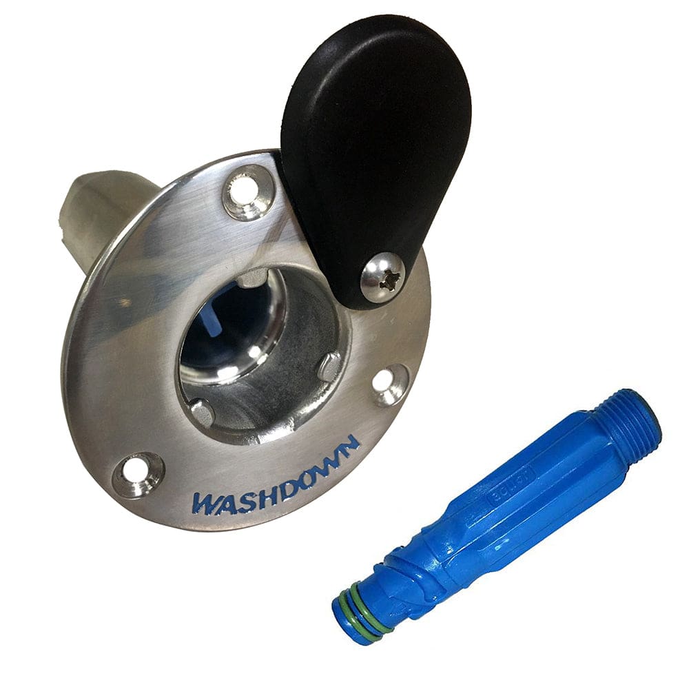 Jabsco Stainless Steel Quick-Release Hose Deck Mount Fitting & Hose Adapter - Marine Plumbing & Ventilation | Washdown / Pressure Pumps,Boat