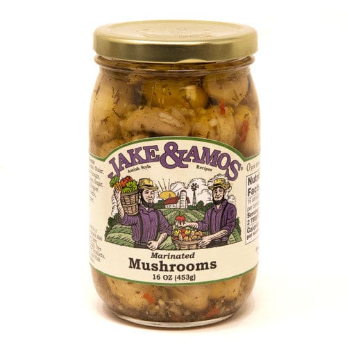 Jake & Amos J&A Marinated Mushrooms 16oz (Case of 12) - Misc/Pickled & Jarred Goods - Jake & Amos