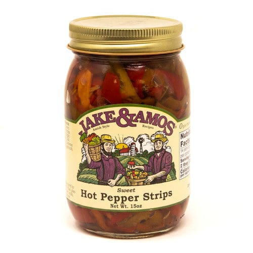 Jake & Amos J&A Sweet & Hot Pepper Strips 15oz (Case of 12) - Misc/Pickled & Jarred Goods - Jake & Amos