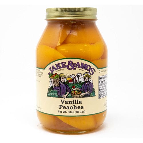 Jake & Amos J&A Vanilla Peach Halves 33oz (Case of 12) - Misc/Pickled & Jarred Goods - Jake & Amos