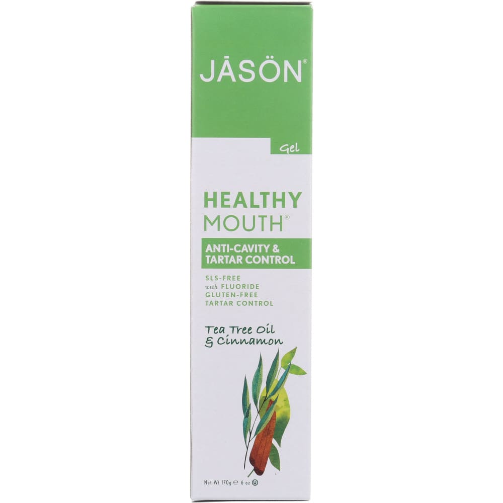 Jason Healthy Mouth Anti-Cavity & Tartar Control CoQ10 Gel Tea Tree Oil & Cinnamon 6 oz (Case of 3) - Jason
