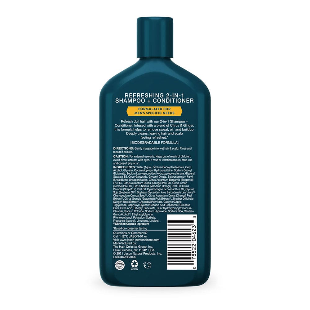 JASON: Men’s 2 In 1 Shampoo Plus Conditioner 12 oz - Beauty & Body Care > Hair Care > Shampoo & Shampoo Combinations - JASON