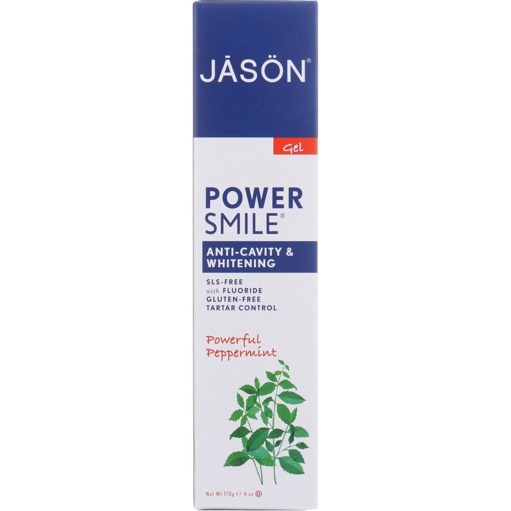 Jason PowerSmile Anti-Cavity & Whitening Gel Powerful Peppermint 6 oz (Case of 3) - Jason