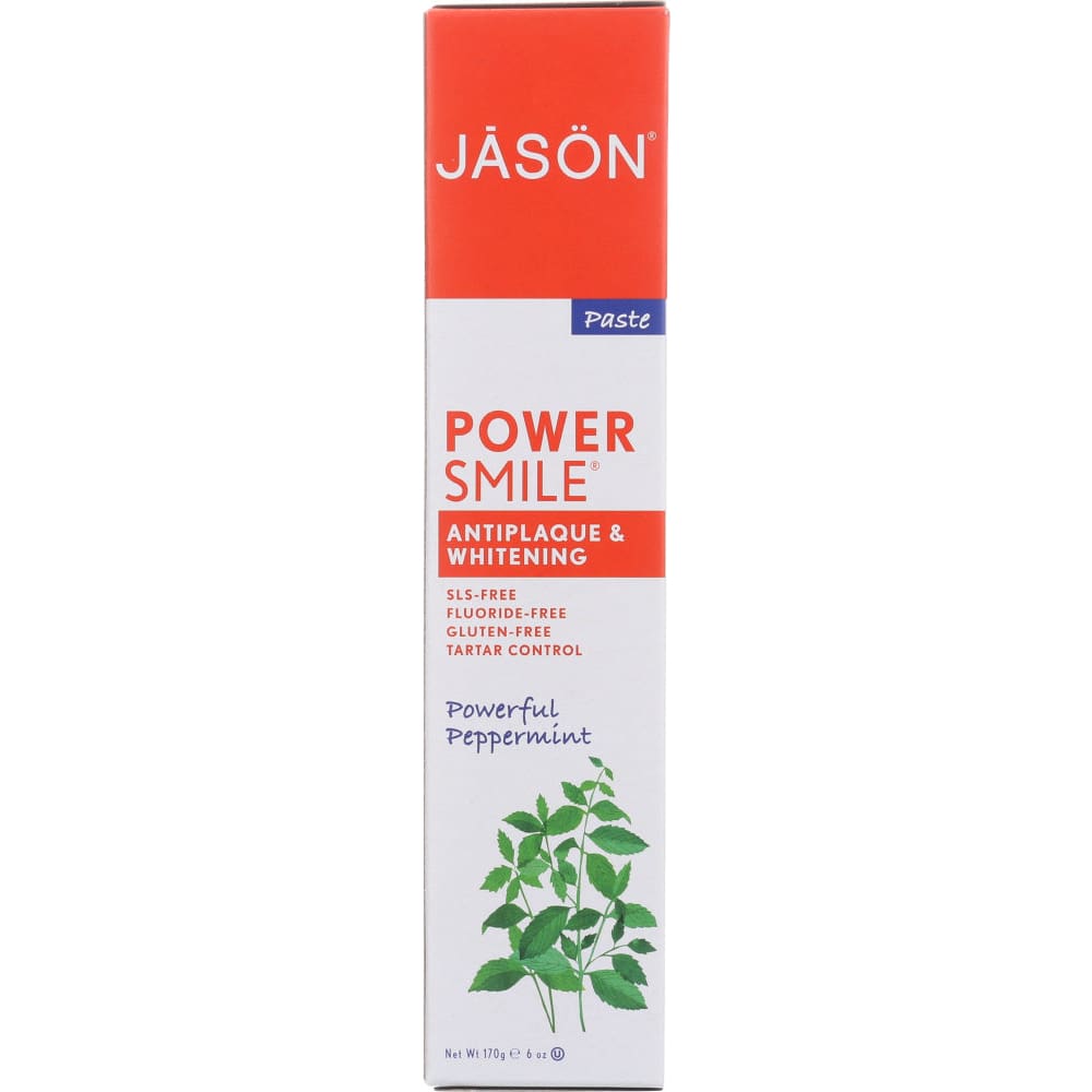 Jason PowerSmile Antiplaque & Whitening Paste Powerful Peppermint 6 oz (Case of 4) - Jason