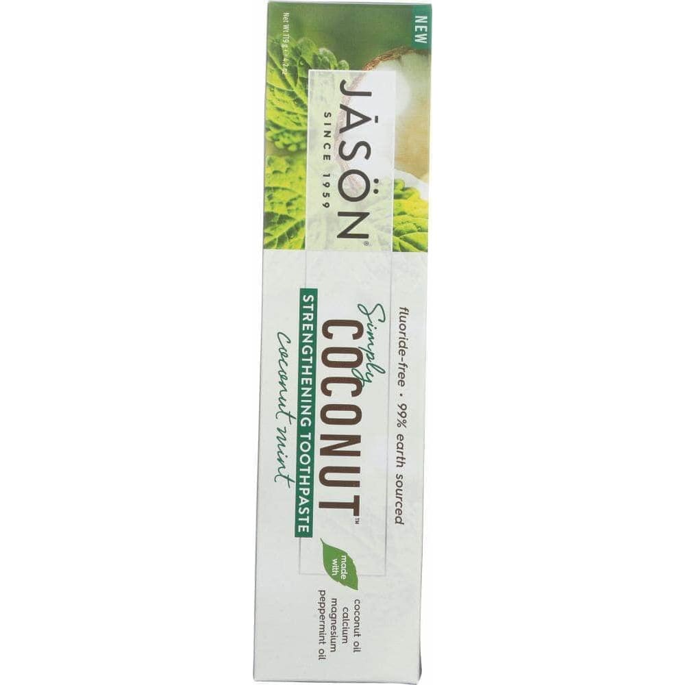 Jason Jason Toothpaste Simply Coconut Strengthening Mint Fluoride Free, 4.2 oz
