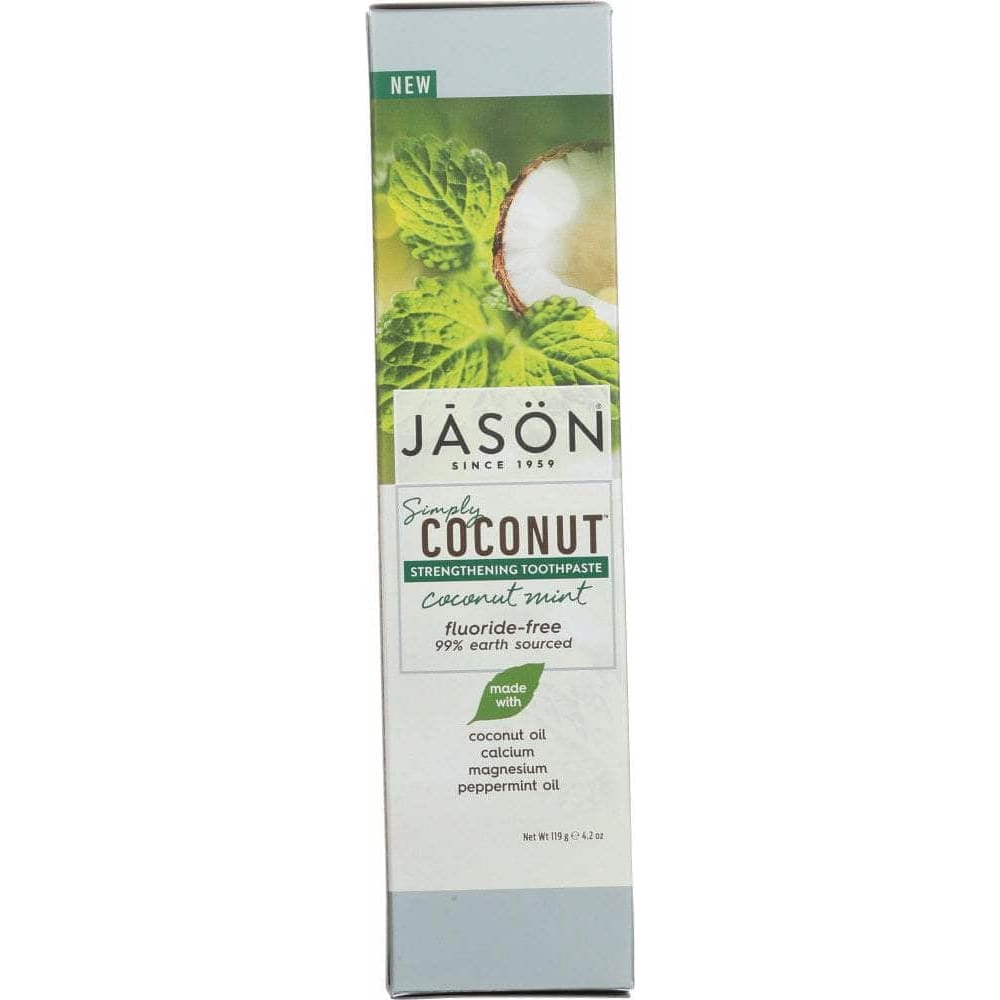Jason Jason Toothpaste Simply Coconut Strengthening Mint Fluoride Free, 4.2 oz