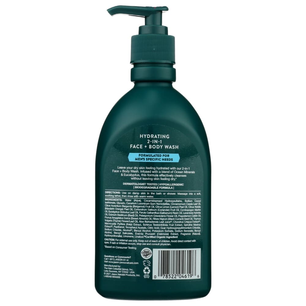 JASON: Wash Body Hydrate 2In1 Mens 16 oz - Beauty & Body Care > Soap and Bath Preparations > Body Wash - Jason