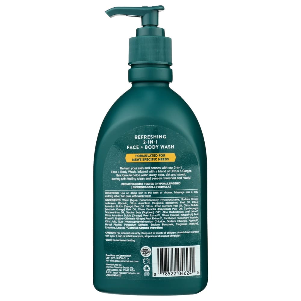 JASON: Wash Body Refresh 2In1 Mens 16 oz - Beauty & Body Care > Soap and Bath Preparations > Body Wash - Jason