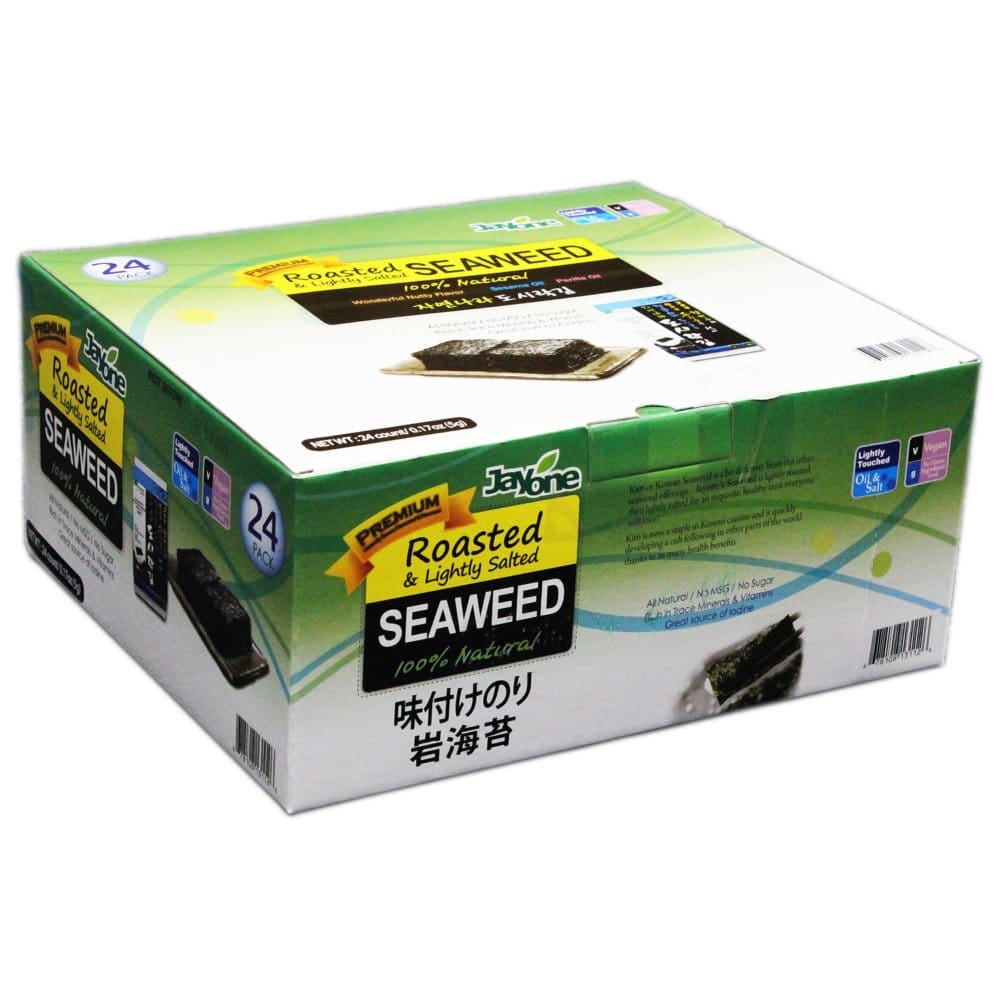 Jayone Roasted & Lightly Salted Seaweed (0.17 oz. bags 24 ct.) - Snacks Under $10 - Jayone