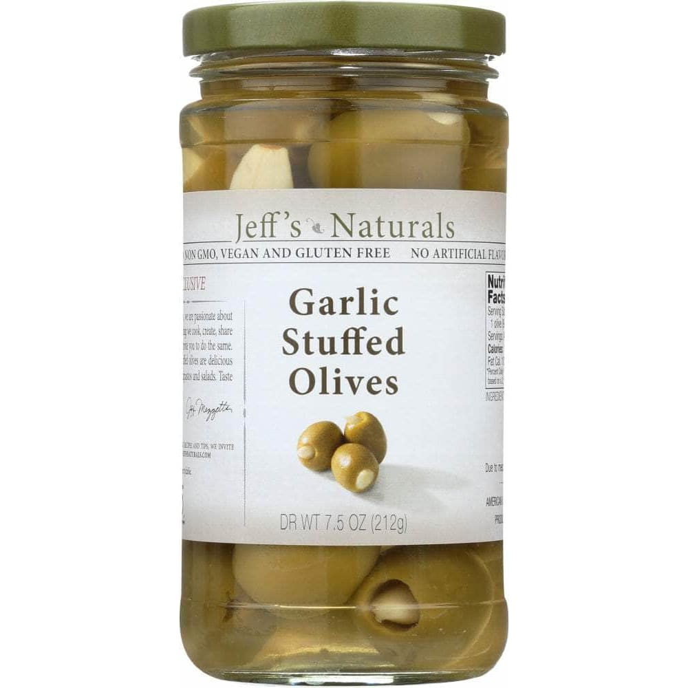 Jeffs Naturals Jeff's Naturals Garlic Stuffed Olives, 7.5 oz