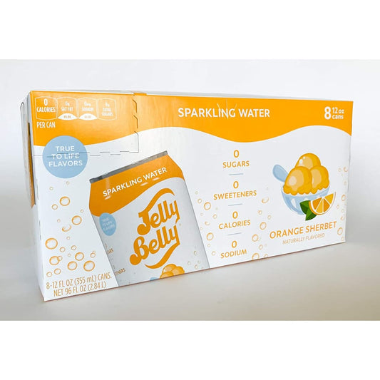 JELLY BELLY: Water Orange Sherbet 8 Cans 96 FO (Pack of 4) - Beverages > Water > Sparkling Water - JELLY BELLY