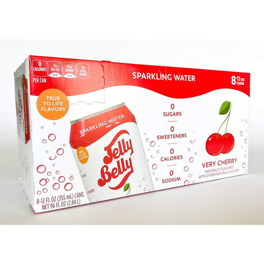 JELLY BELLY: Water Very Cherry 8 Cans 96 FO (Pack of 3) - Beverages > Water > Sparkling Water - JELLY BELLY