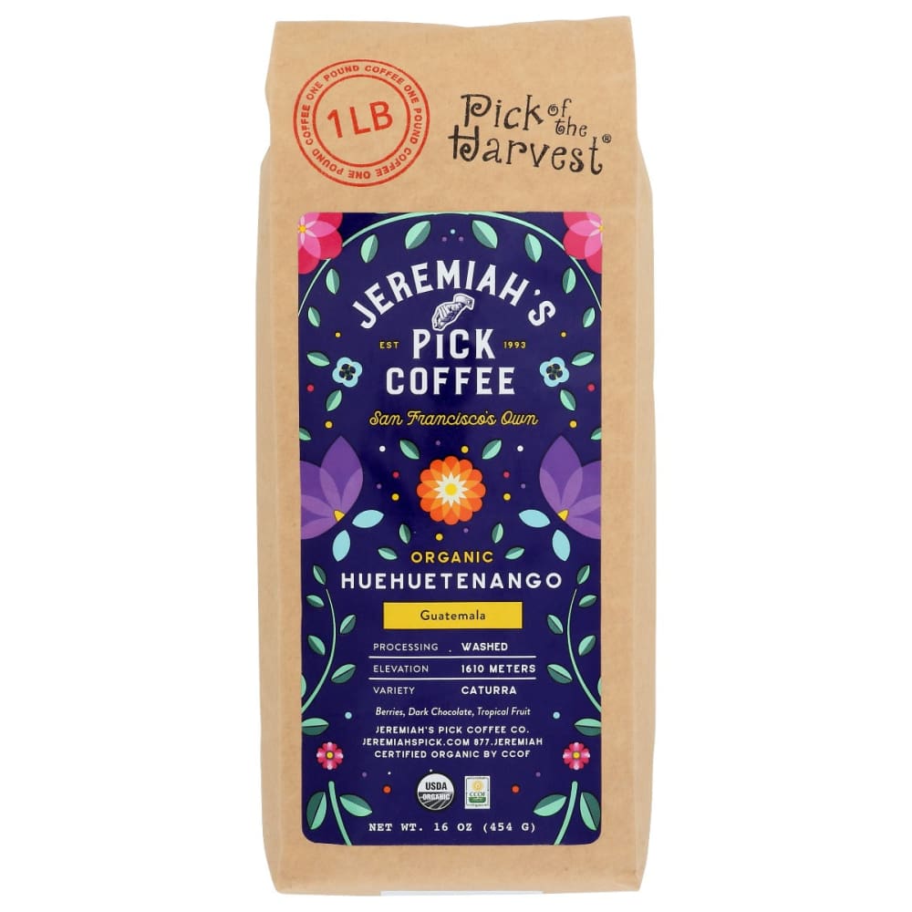 JEREMIAHS PICK COFFEE: Coffee Whole Bean Harvest Organic 16 oz (Pack of 2) - Grocery > Beverages > Coffee Tea & Hot Cocoa - JEREMIAHS PICK