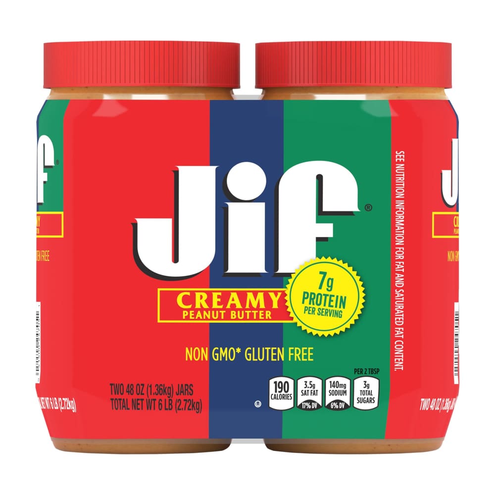Jif Jif Extra Creamy Peanut Butter 2 pk./48 oz. - Home/Grocery Household & Pet/Canned & Packaged Food/Sauces Condiments & Dressings/Peanut