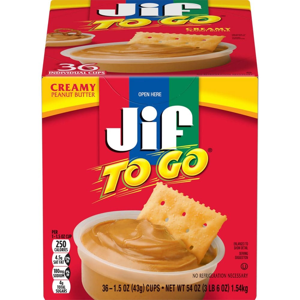Jif-To-Go Creamy Peanut Butter (36 ct.) - Condiments Oils & Sauces - Jif-To-Go