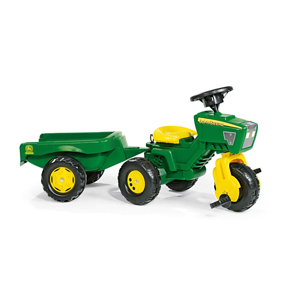 John Deere 3-Wheel Pedal Tractor with Trailer - Home/Toys/Vehicles Trains & RC Toys/Cars & Trucks/ - Unbranded