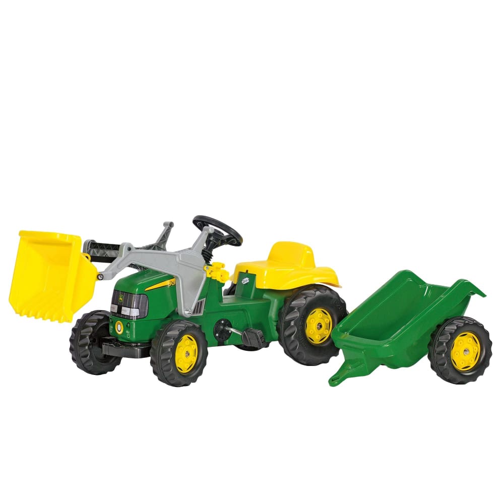 John Deere Kid Tractor with Loader and Trailer - Home/Toys/Vehicles Trains & RC Toys/Cars & Trucks/ - Unbranded