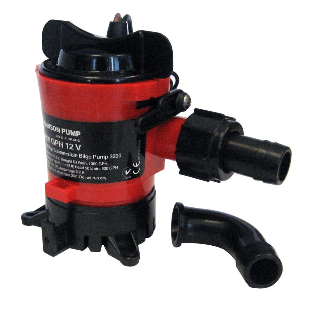 Johnson Pump 1000 GPH Bilge Pump 3/ 4 12V Dura Ports - Marine Plumbing & Ventilation | Bilge Pumps - Johnson Pump