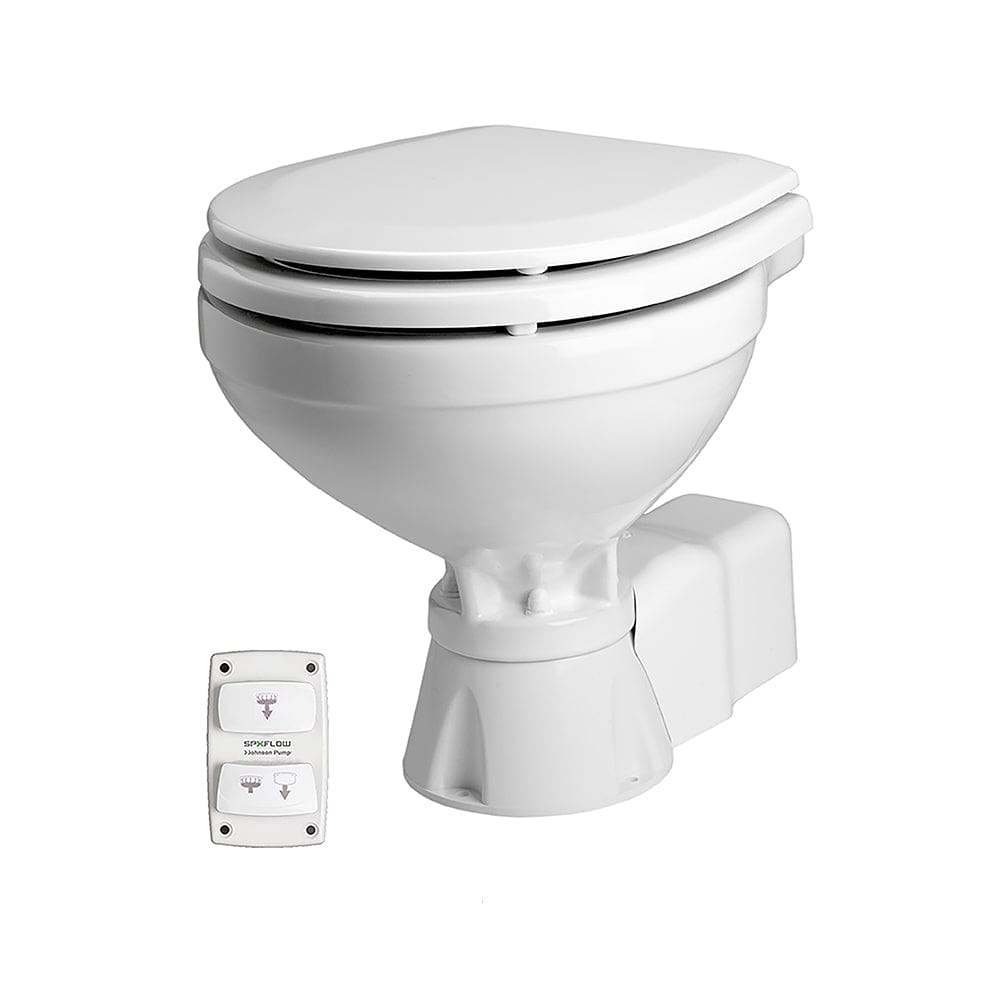 Johnson Pump Aqua T Toilet - Electric - Compact - 12V w/ Solenoid - Marine Plumbing & Ventilation | Marine Sanitation - Johnson Pump