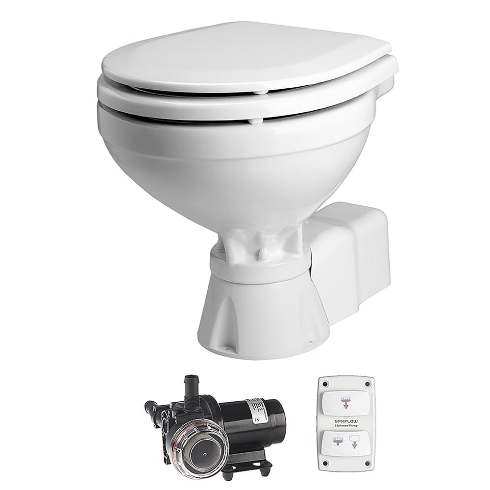 Johnson Pump AquaT Toilet Silent Electric Compact - 12V w/ Pump - Marine Plumbing & Ventilation | Marine Sanitation - Johnson Pump