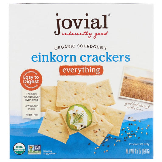 JOVIAL: Crackers Everything Einkorn 4.5 OZ (Pack of 5) - Crackers > Crackers Snack & Sandwich - JOVIAL