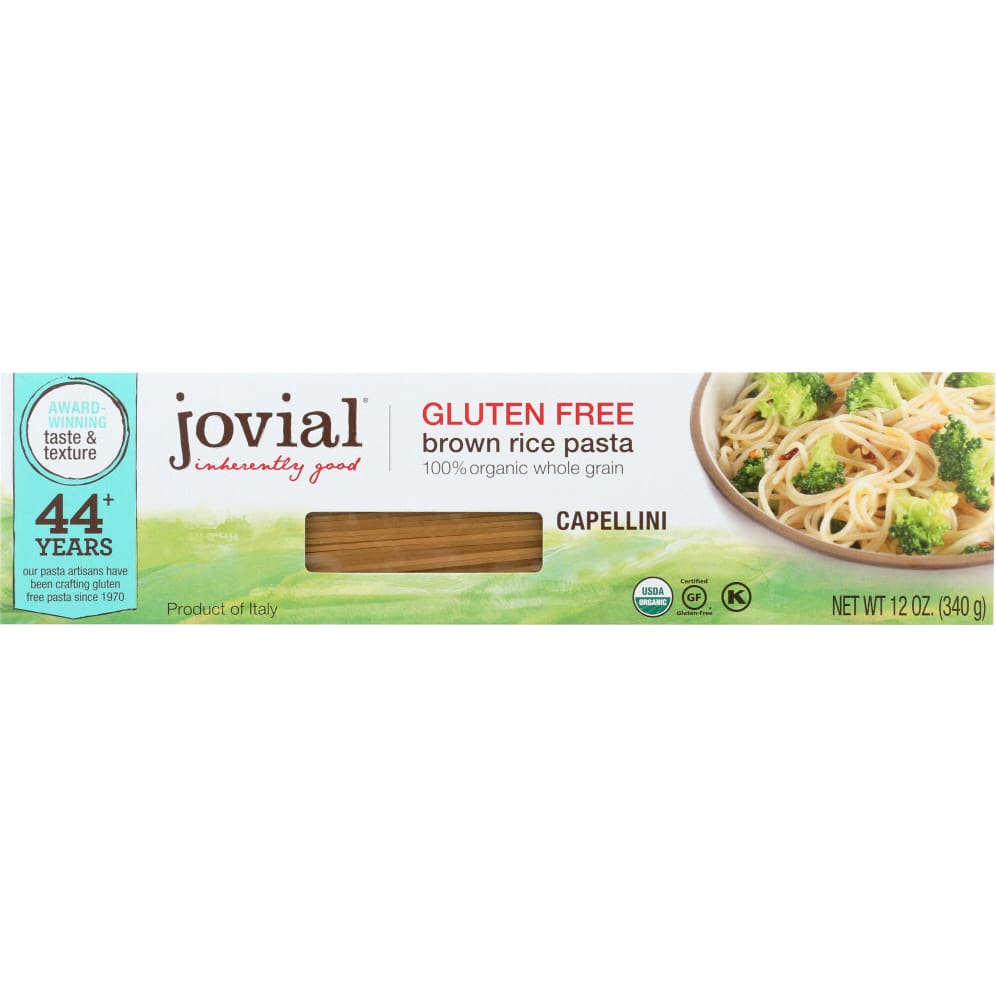 JOVIAL: Organic Brown Rice Pasta Gluten Free Capellini 12 oz (Pack of 5) - Noodles & Pasta - JOVIAL