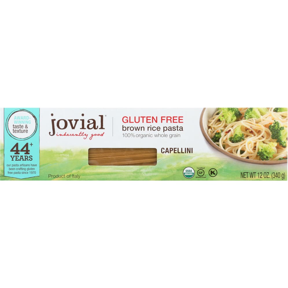 JOVIAL: Organic Brown Rice Pasta Gluten Free Capellini 12 oz (Pack of 5) - Noodles & Pasta - JOVIAL