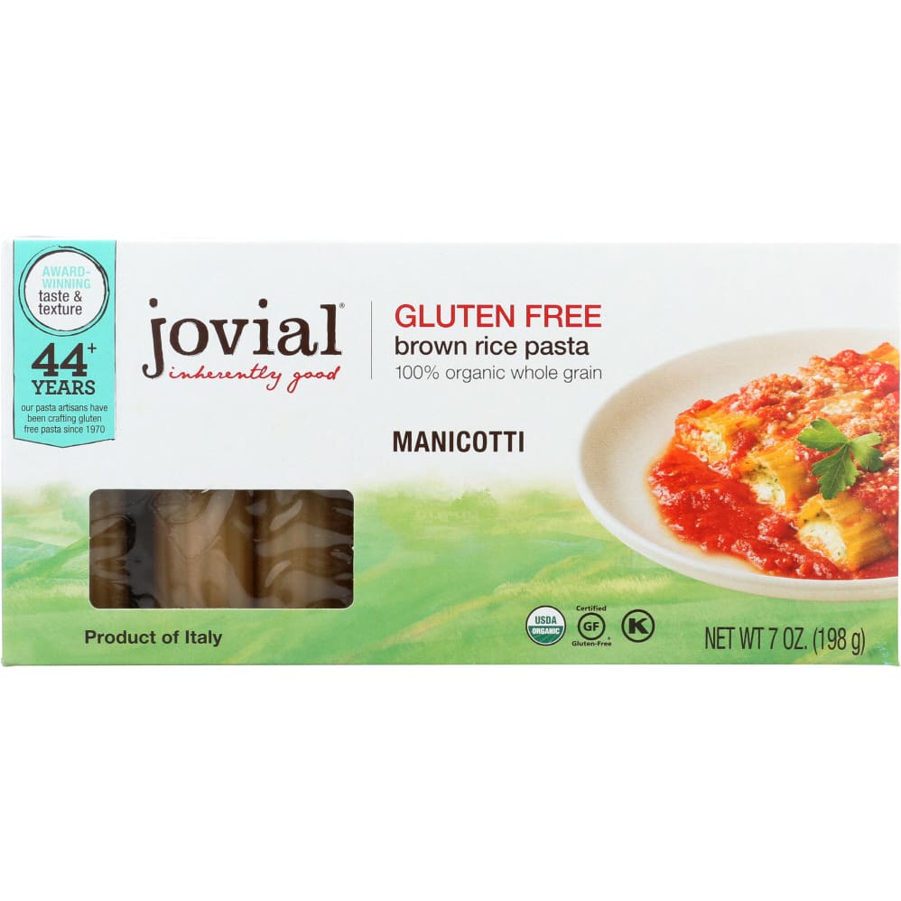 JOVIAL: Organic Brown Rice Pasta Manicotti 7 oz (Pack of 5) - Grocery - JOVIAL