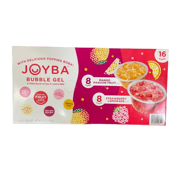 Joyba Popping Bubble Gel Cups Mango Passieno Fruit & Strawberry Lemonade 16 cups - Joyba