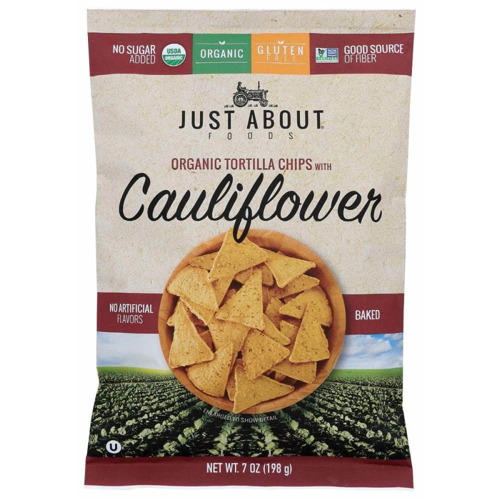 JUST ABOUT FOODS Grocery > Snacks > Chips > Tortilla & Corn Chips JUST ABOUT FOODS: Chip Trtila Caulflwr Bkd, 7 oz